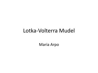 Lotka-Volterra Mudel