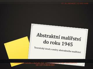 Abstraktní malířství do roku 1945