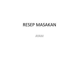 RESEP MASAKAN