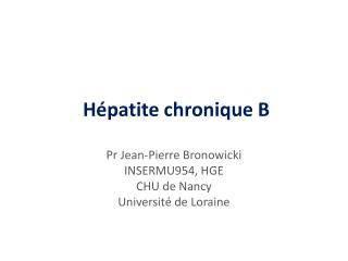 Hépatite chronique B