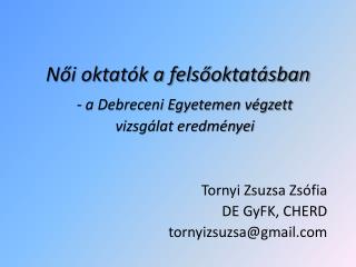 Női oktatók a felsőoktatásban