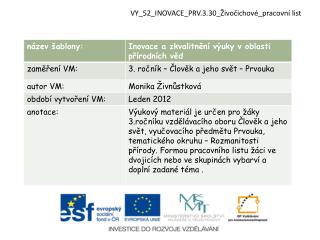 VY_52_INOVACE_PRV.3.30_Živočichové_pracovní list