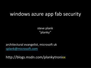 windows azure app fab security