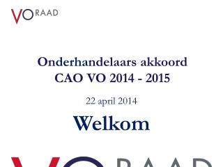 On derha ndelaars akkoord CAO VO 2014 - 2015