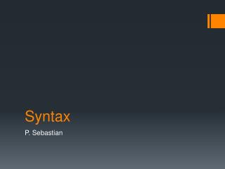 Syntax