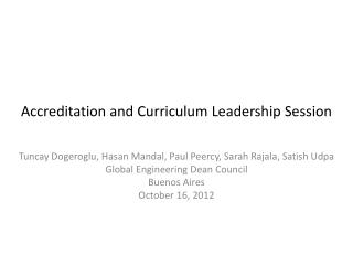 Accreditation and Curriculum Leadership Session