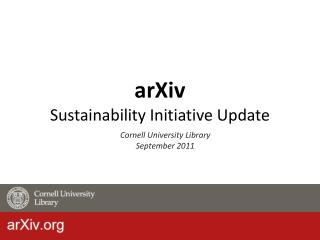 arXiv Sustainability Initiative Update