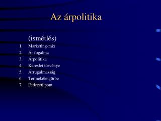 Az árpolitika