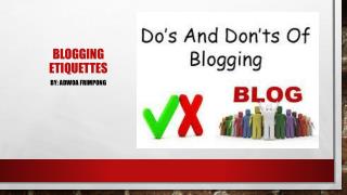 Blogging Etiquettes