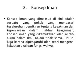 2.    Konsep Iman