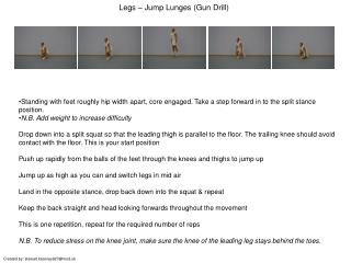 Legs – Jump Lunges (Gun Drill)