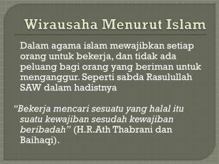 Wirausaha Menurut Islam