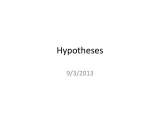 Hypotheses