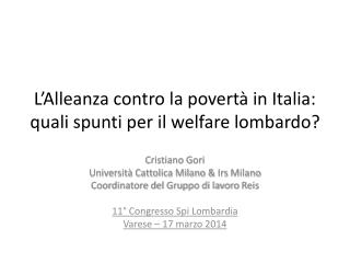 L’Alleanza contro la povertà in Italia: quali spunti per il welfare lombardo?