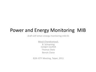 Power and Energy Monitoring MIB