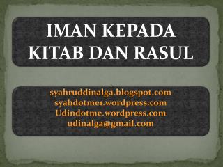 IMAN KEPADA KITAB DAN RASUL