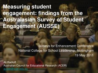 Measuring student engagement: findings from the Australasian Survey of Student Engagement (AUSSE)