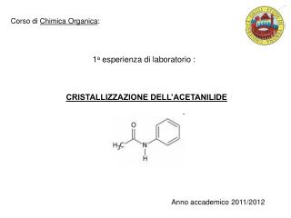 1 a esperienza di laboratorio :