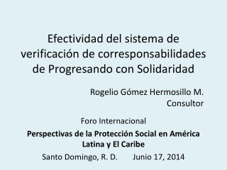 Efectividad del sistema de verificaci ón de corresponsabilidades de Progresando con Solidaridad