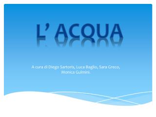 A cura di Diego Sartoris , Luca Baglio, Sara Greco, Monica Gulmini .
