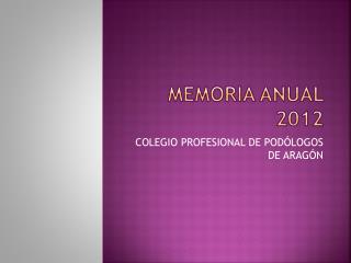 MEMORIA ANUAL 2012