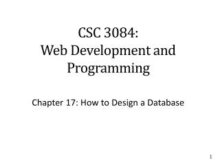 CSC 3084: Web Development and Programming