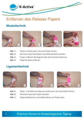 Entfernen des Release Papers