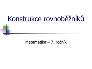 Konstrukce rovnoběžníků