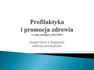 Profilaktyka i promocja zdrowia w roku szkolnym 2012/2013