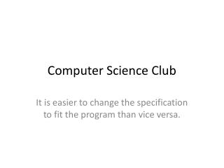 Computer Science Club