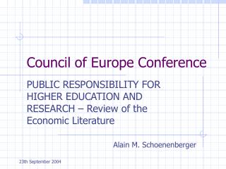 Council of Europe Conference