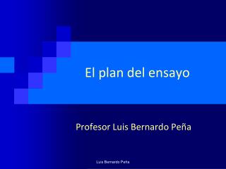 El plan del ensayo