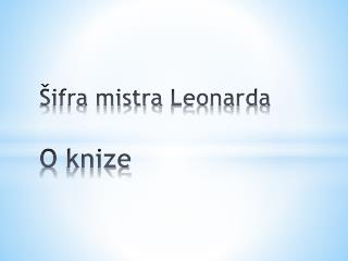 Šifra mistra Leonarda O knize