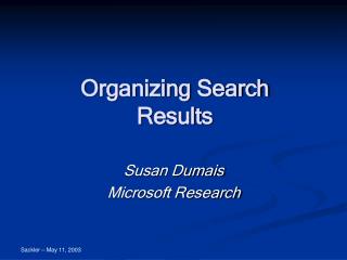Organizing Search Results
