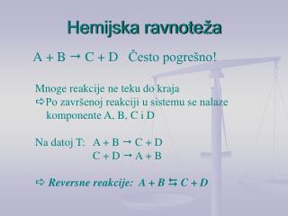 Hemijska ravnoteža