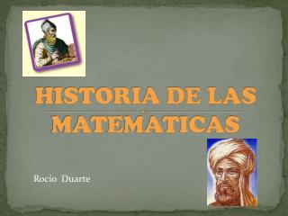 HISTORIA DE LAS MATEMATICAS