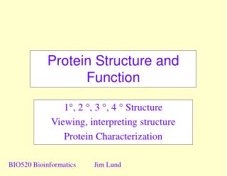 Protein Structure and Function