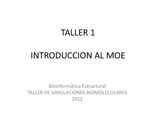 TALLER 1 INTRODUCCION AL MOE