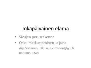 Jokapäiväinen elämä