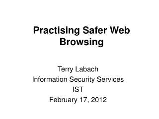 Practising Safer Web Browsing
