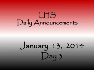 LHS Daily Announcements