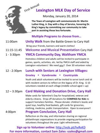 Lexington MLK Day of Service