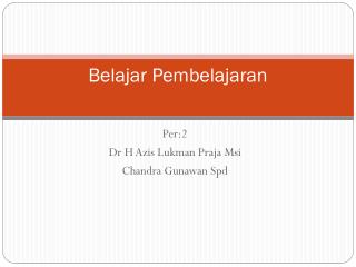 Belajar Pembelajaran