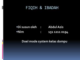 FIQIH &amp; IBADAH