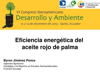 Eficiencia energética del aceite rojo de palma