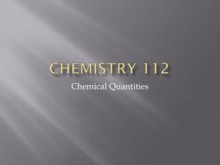 Chemistry 112