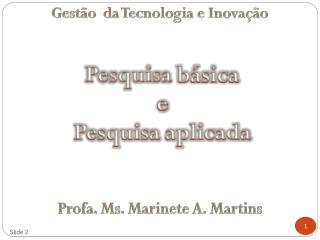 Gestão da Tecnologia e Inovação