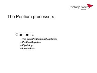 The Pentium processors