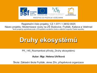 Druhy ekosystémů