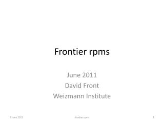 Frontier rpms